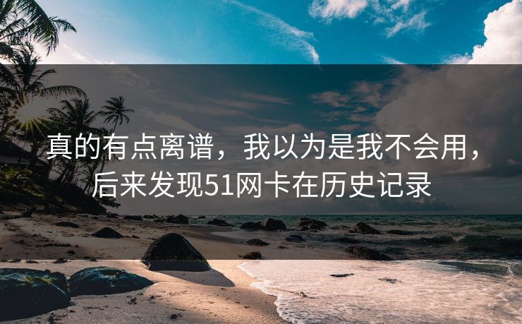 真的有点离谱,我以为是我不会用,后来发现51网卡在历史记录